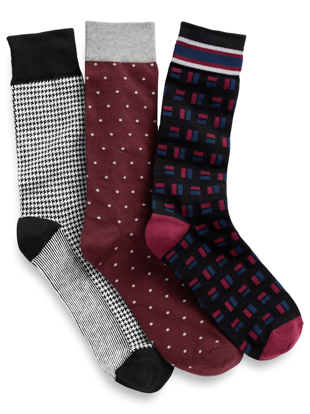 3 Pack Cotton Blend Sock - Black Multi